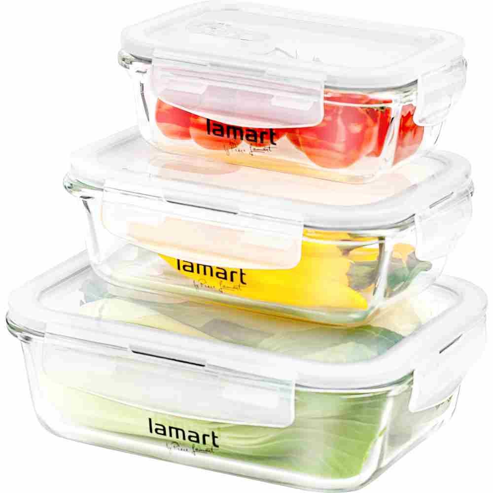 Set 3rct Glass Foodbox Air