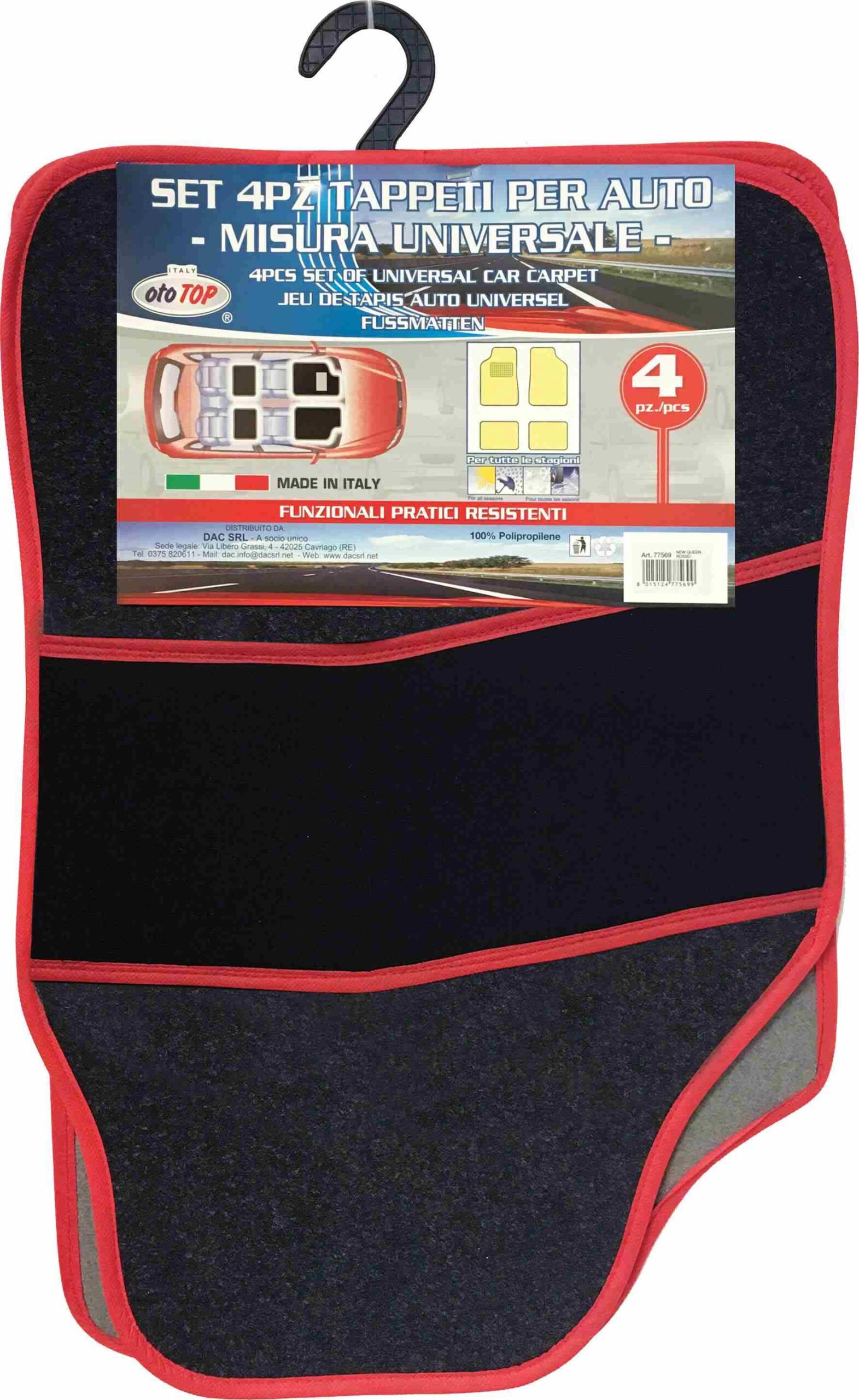 Felt Car Mat X4 New Duke Red