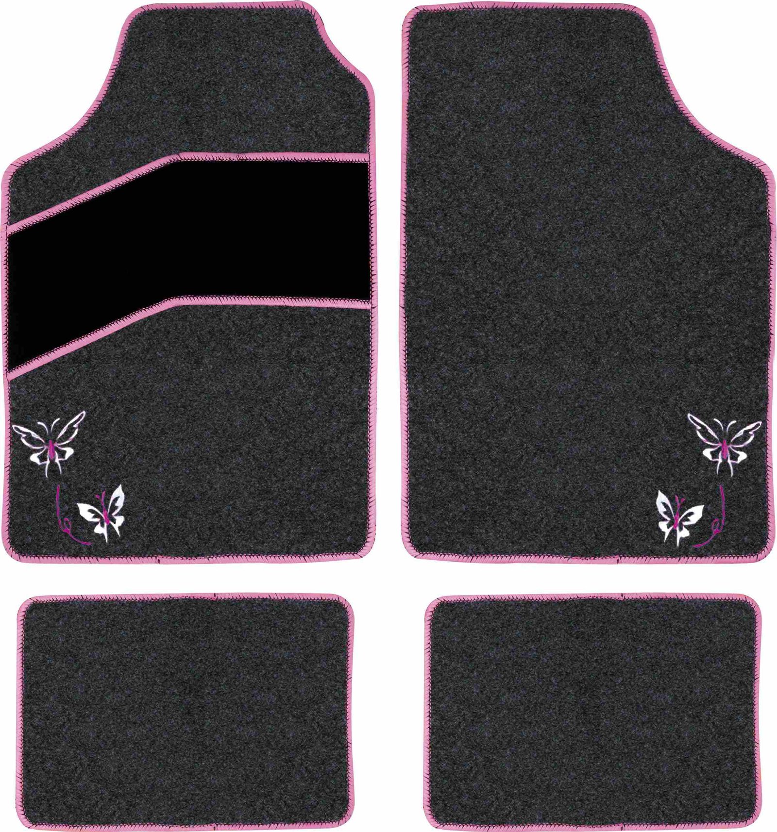 Ladies Set Of 4 Pcs Car Mat Felt Butterfly