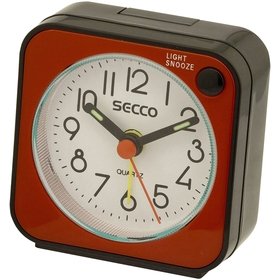 Secco Square With White Round Display Red Alarm Clock