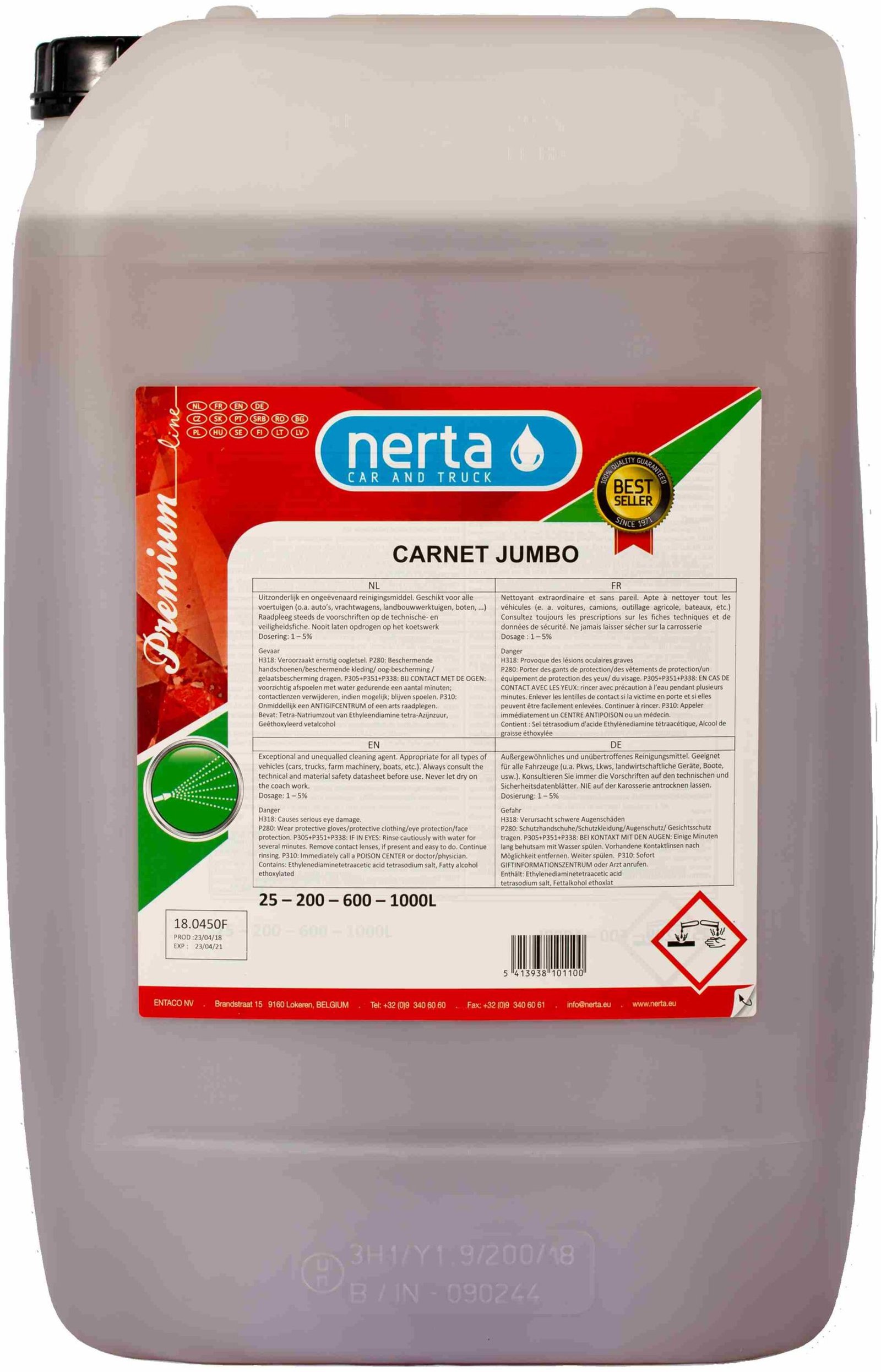 Carnet Jumbo 25lt- Ultra Heavy Duty Cleaner Shampoo