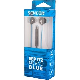 Sencor Earphones Blue With Mic And Volume Control Sencor Earphones Blue With Mic And Volume Control
