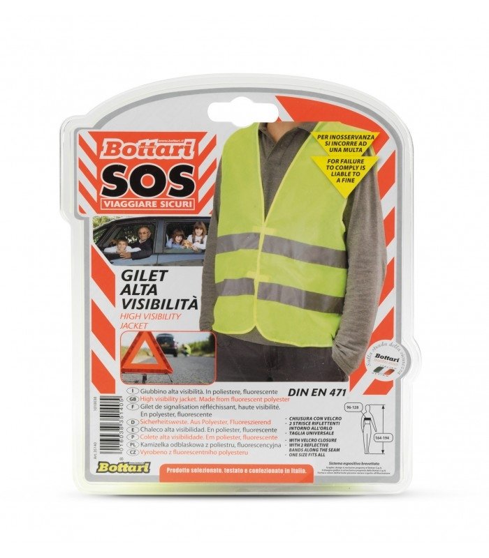 Bottari Hi- Visibility Vest Yellow Blistered