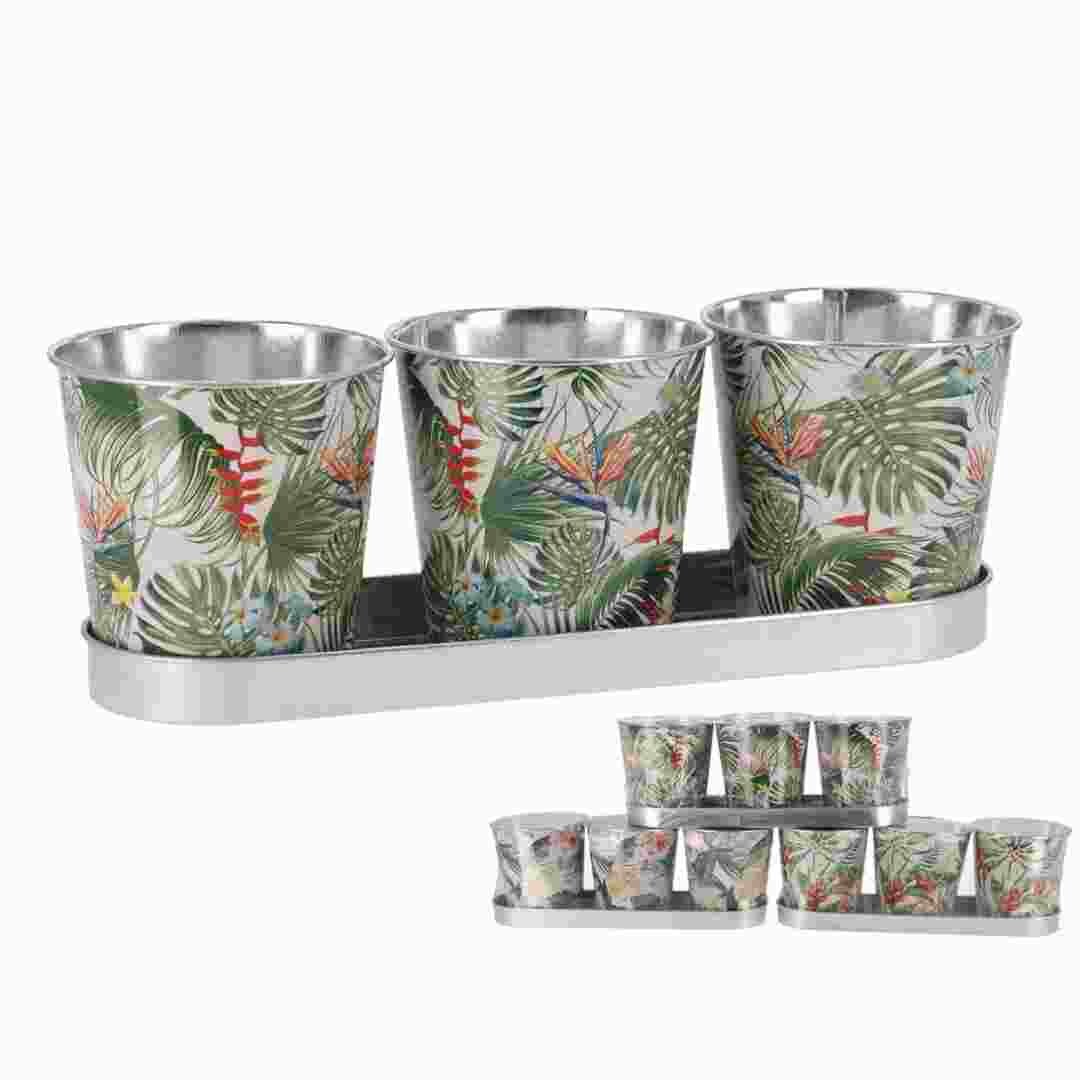 Flower Pot Tray 3* 1.5l 28.5x8.5x10cm