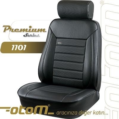 Otom Premium Seat Covers All Leather Black With 3 Zippers