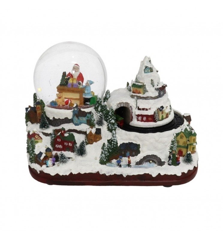 Christmas Led Santa Waterball With Turni