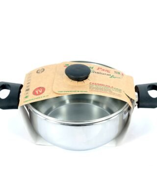 Steelpan Casserole Ss W/lid 24cm 17512