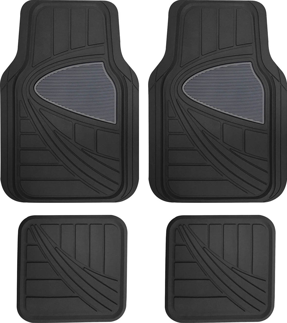 Set Of 4 Pcs Car Mats Windy Black