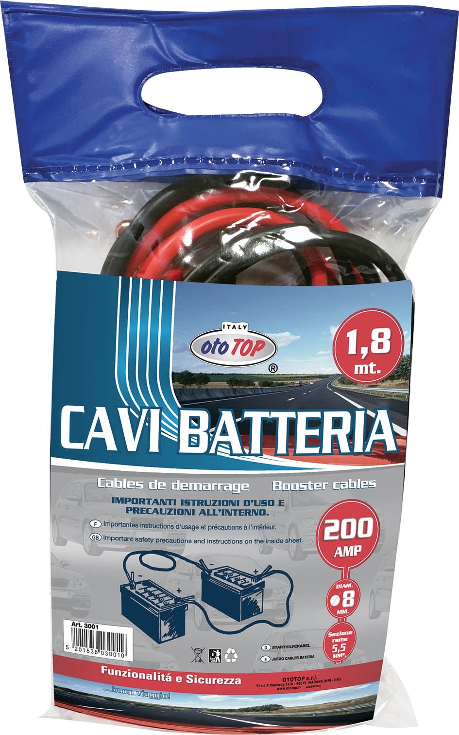 Booster Cable 400 Amp 1,8mt - 8,52mm2