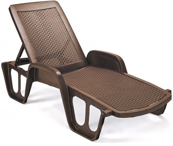 Pool Rattan Sunbed Moka