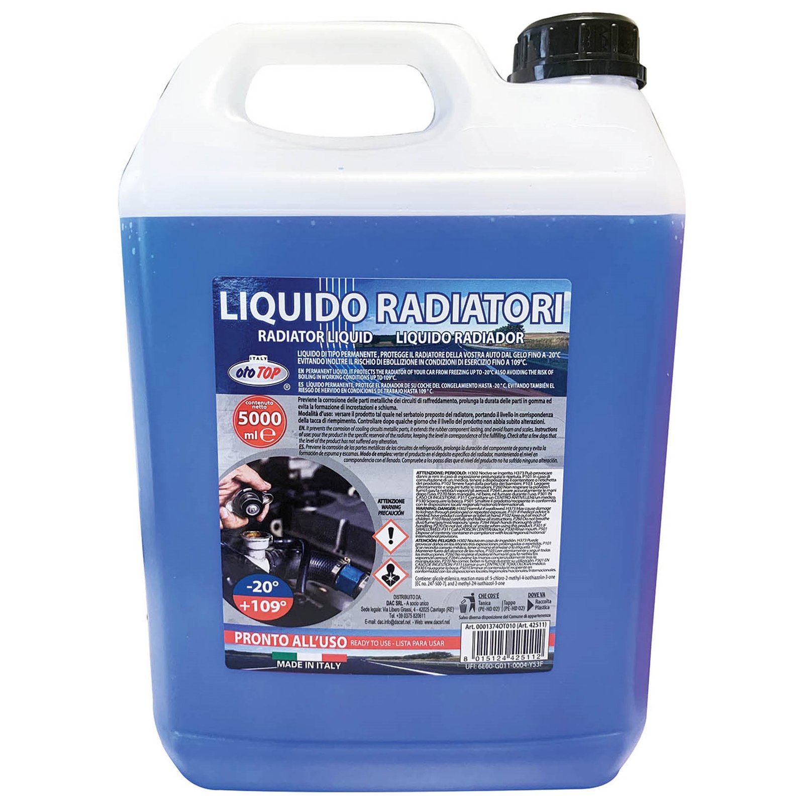 Radiator Fluid - Color Blue - 5 Lt