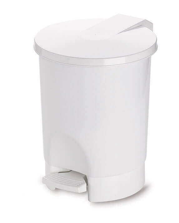 Round Pedal Dust-bin Cm.24x21x26h Lt.4,5 White