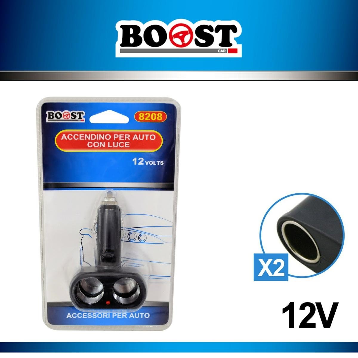 Cigarette Lighter Double Socket Adapter 12v Art.3904 - Boost