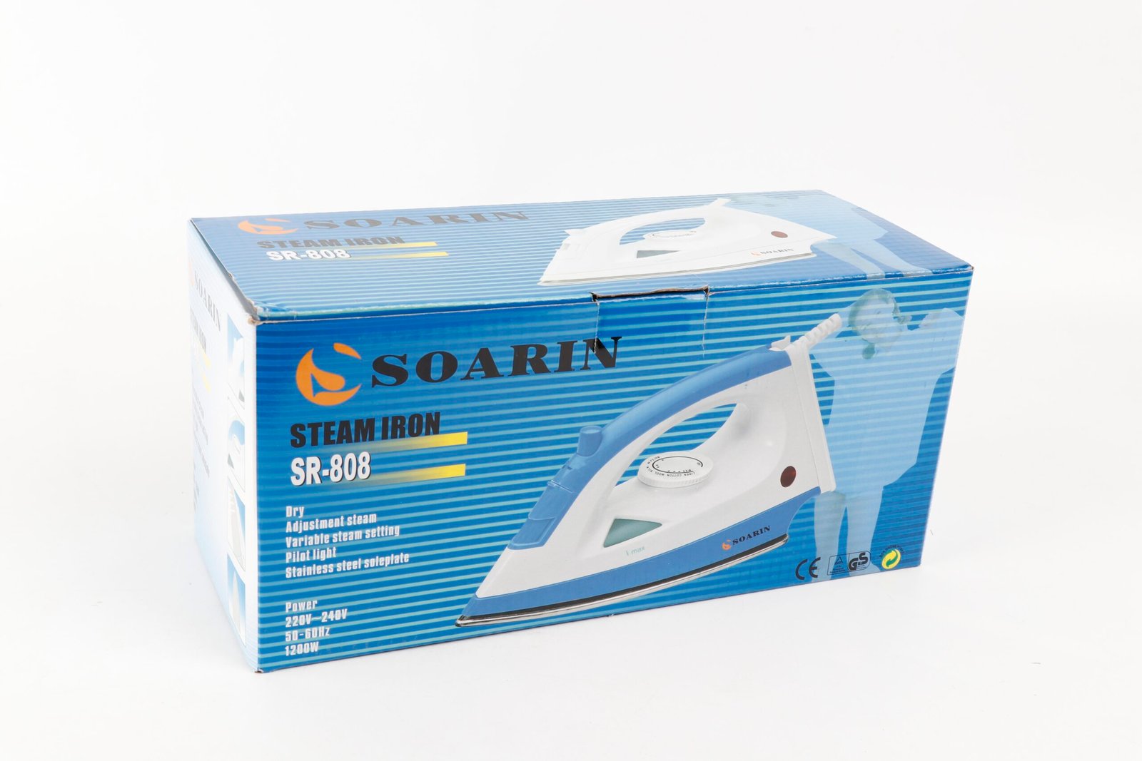 Steam Iron Steel 1200w Blue White