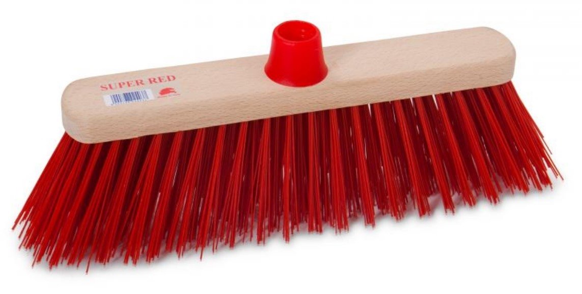 Broom Super Red Wooden Support Red Stiff Fibre