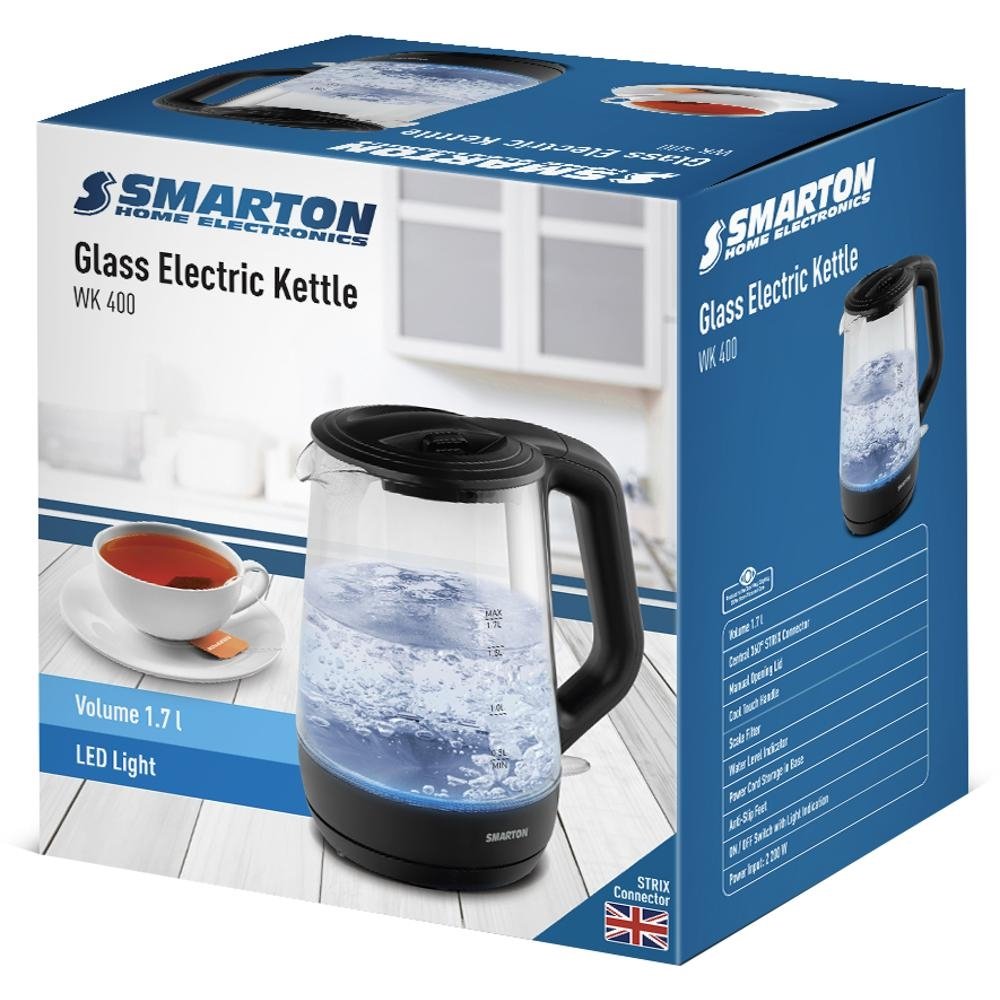 SMARTON ELECTRIC KETTLE GLASS 1.7LT