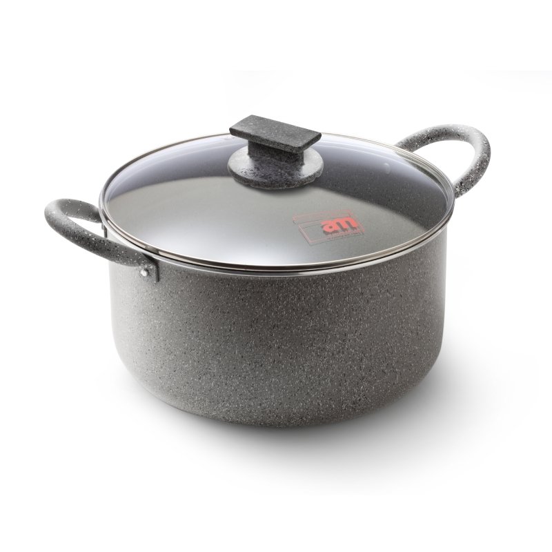 Tutti Insieme Stone Casserole Cm.28 W/glass Lid