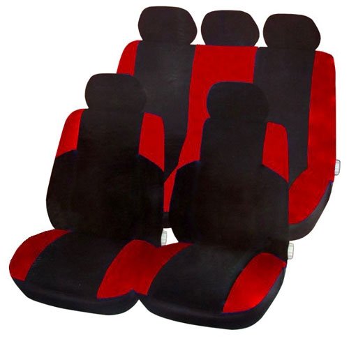 Seat Covers 11 Pce  With Zips In Red