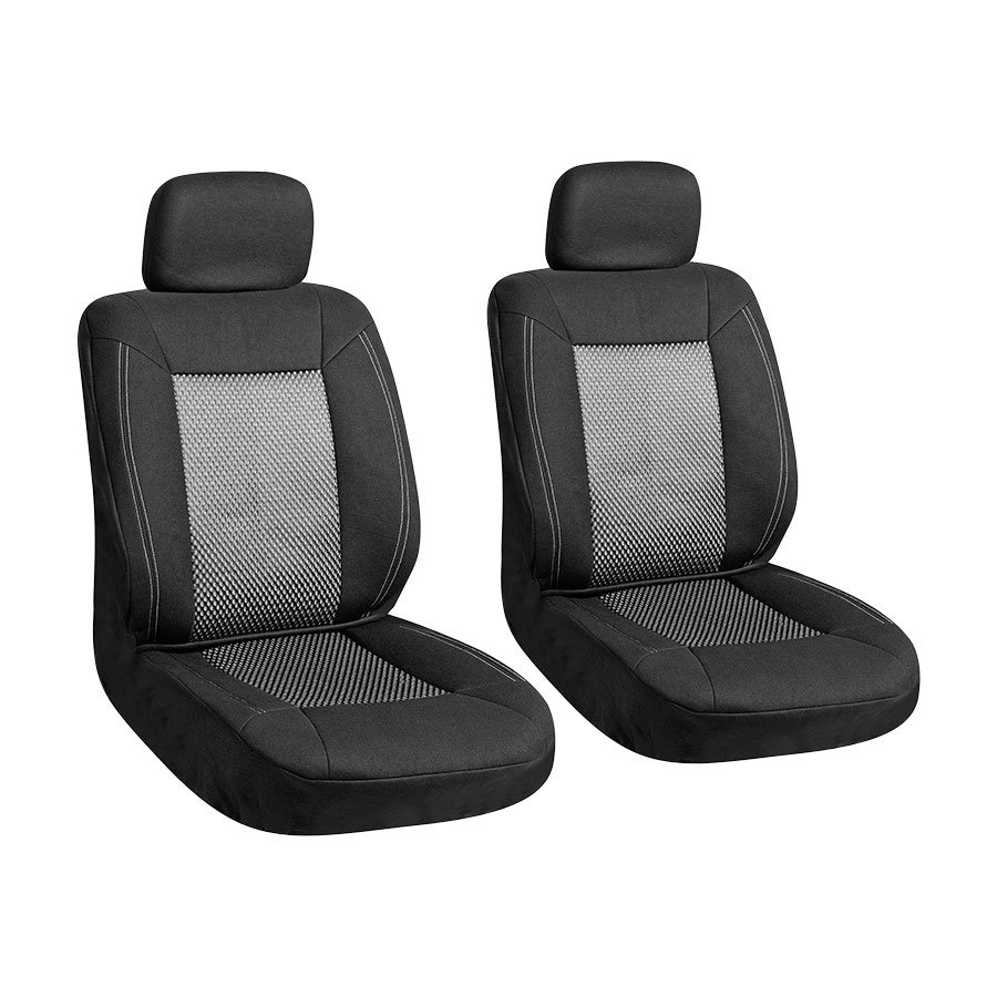 Car seat cover 2pcs FRONT GRAY/BLACK