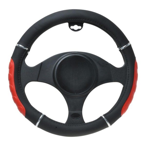 Steering wheel cover 37-39cm Black-Red