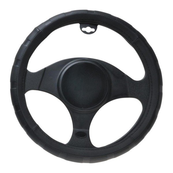 Steering wheel cover BLACK WITH GRIP 37-39cm